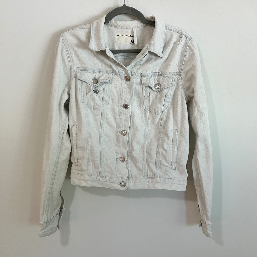 Rag & Bone Distressed Denim Jacket Size M